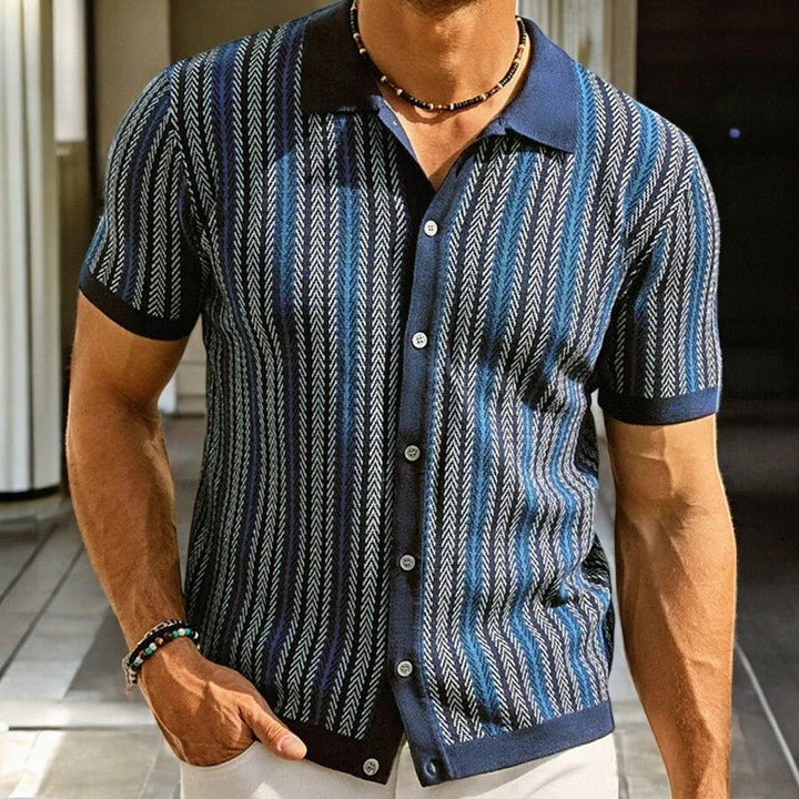 Men's Polo Shirt – Organic Cotton Knit Herringbone