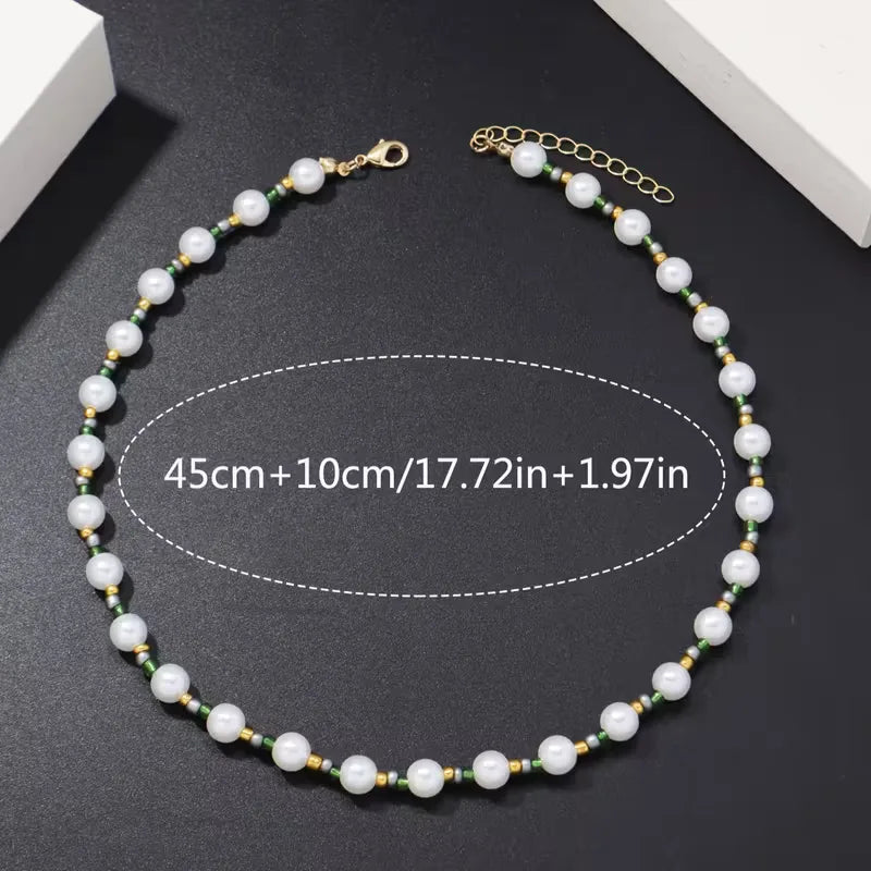 Faux Pearl Beaded Necklace | & Accents | Adjustable