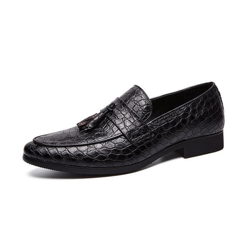 Men's Loafers – Croc-Embossed Tassel Slip-On Dress Shoes