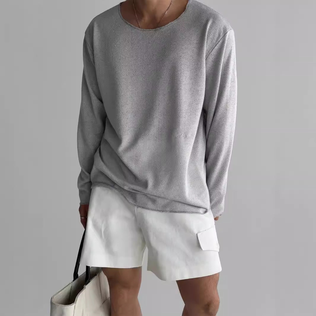Men's Crew Neck Long Sleeve T-Shirt – Classic Fit Essential