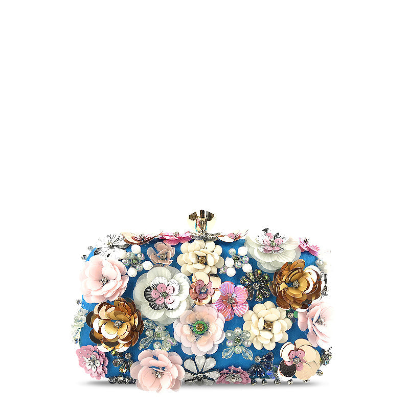 Women's Vegan Leather Clutch Bag – Hardware Accent Fabric Lining