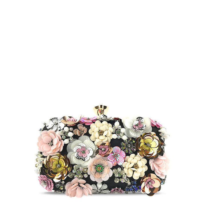 Women's Vegan Leather Clutch Bag – Hardware Accent Fabric Lining