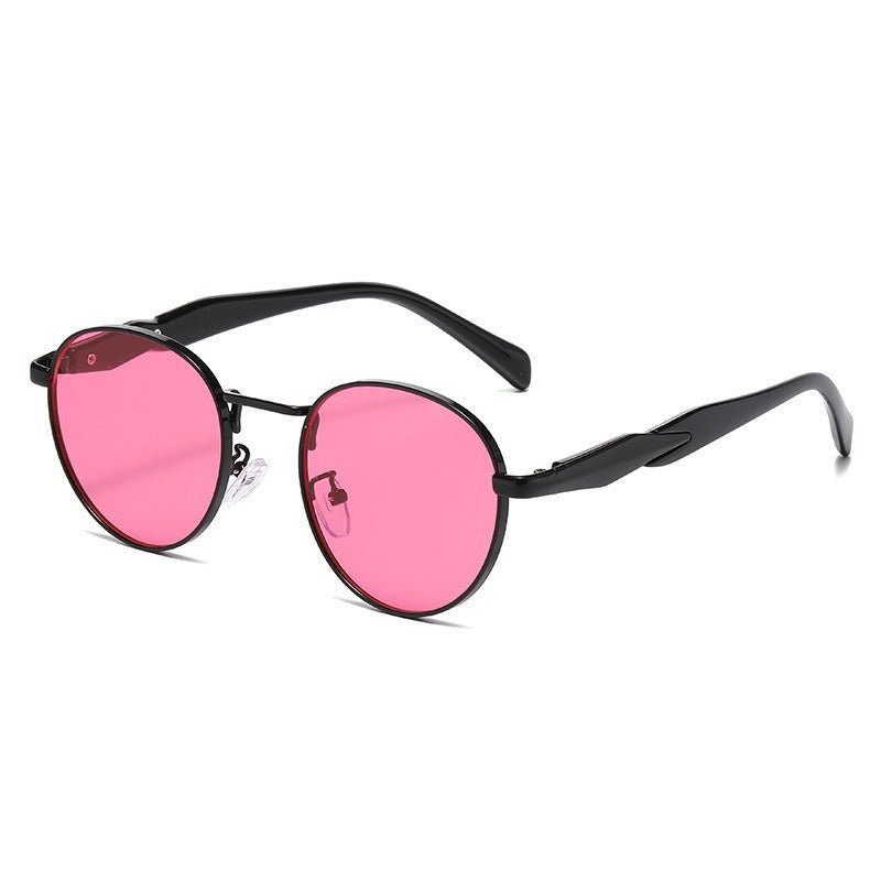 Round Sunglasses for Women – Metal Frame UV Retro Lens