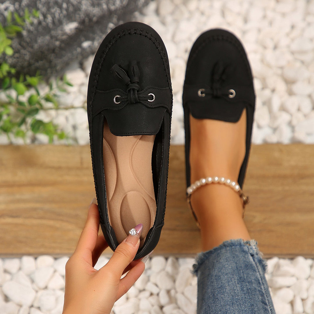 Women's Flat Loafers Round Toe Non-Slip Sole – Soft Comfortable Everyday