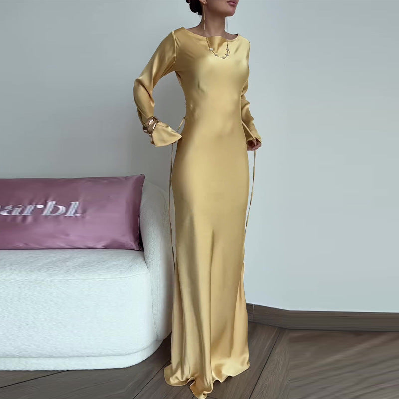Long Sleeve Maxi Dress – Flowing Silhouette & Flowy Fit