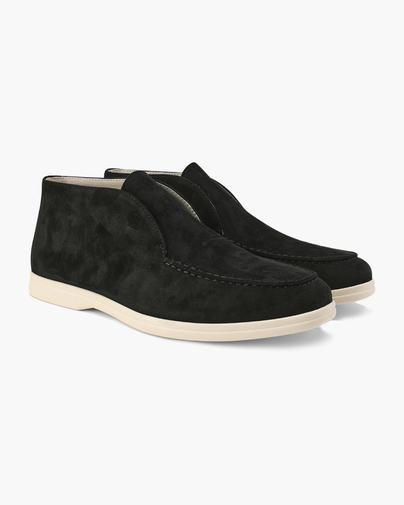 Men's Calf Suede Leather Loafers Slip-On – Full Leather Insole Stitch