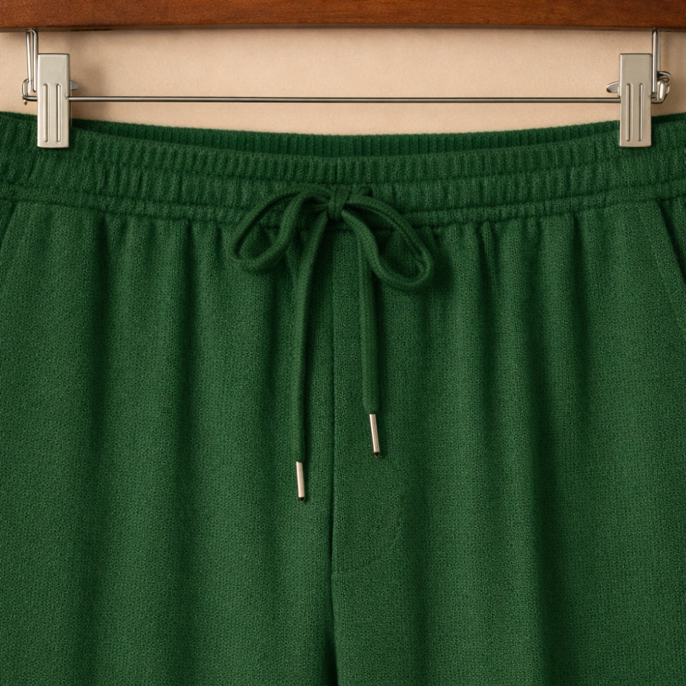 Men's Waffle-Knit Two-Piece Set – Relaxed Matching Shirt & Shorts