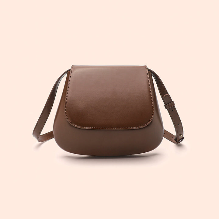 Women's Vegan Leather Crossbody Bag Saddle – Satchel Adjustable Strap