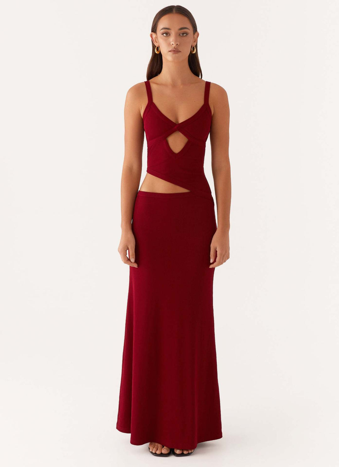 Women's Open Back Maxi Dress Deep V-Neck – Spaghetti Criss-Cross