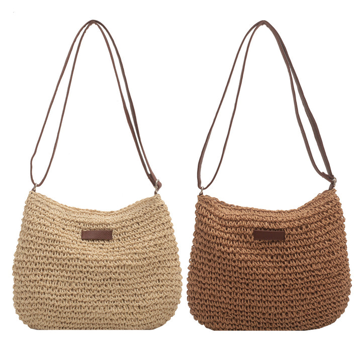 Women's Woven Straw Tote Bag Zipper Closure – Square Vacation