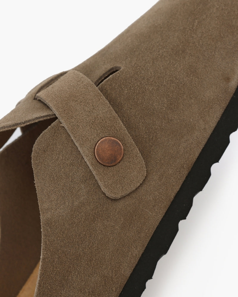 Men's Calf Suede Leather Clogs Slip-On – Comfortable Casual Footwear