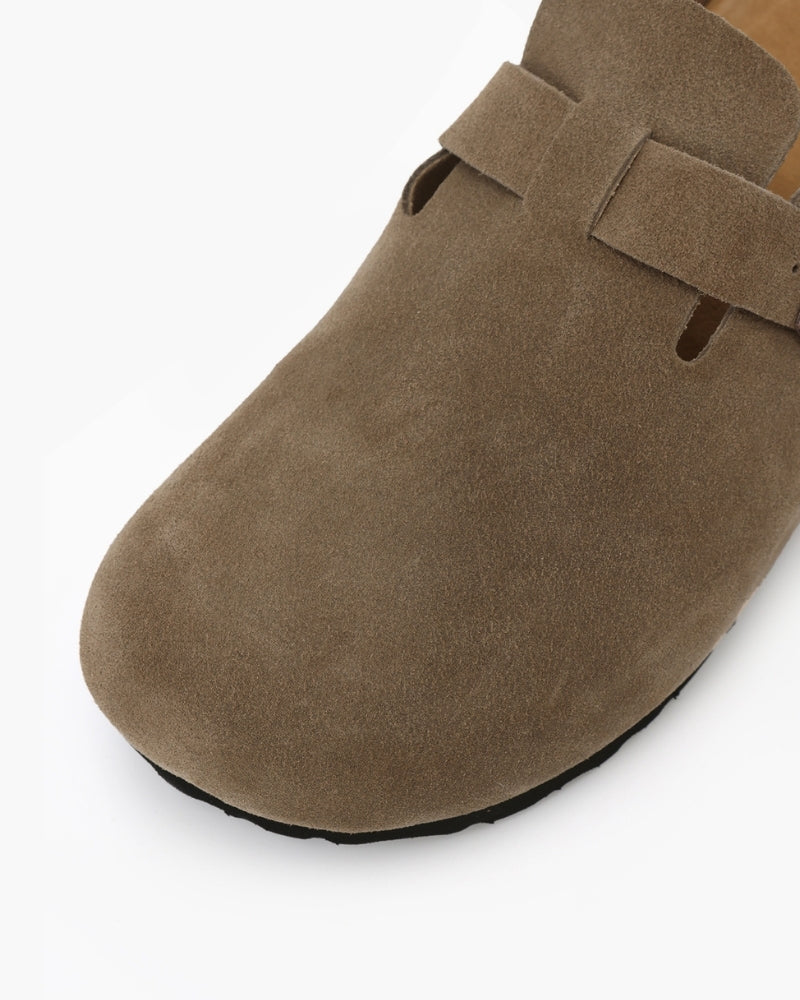 Men's Calf Suede Leather Clogs Slip-On – Comfortable Casual Footwear