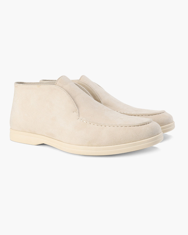 Men's Calf Suede Leather Loafers Slip-On – Full Leather Insole Stitch