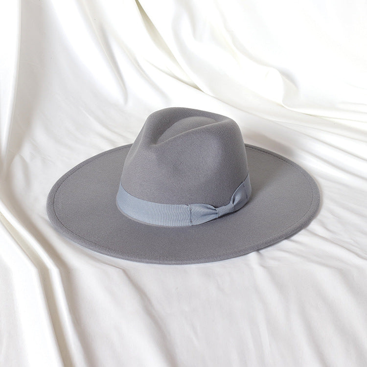 Fedora Hat – Felt Structured Crown & Ribbon Band Detail