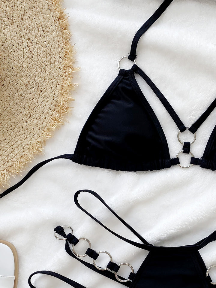 Women's Bikini Set – Solid Color Two-Piece Swimsuit