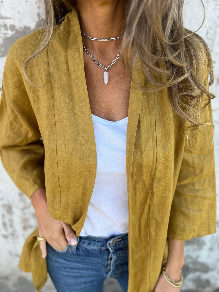 Women's Lightweight Open-Front Cardigan – Three-Quarter Sleeve