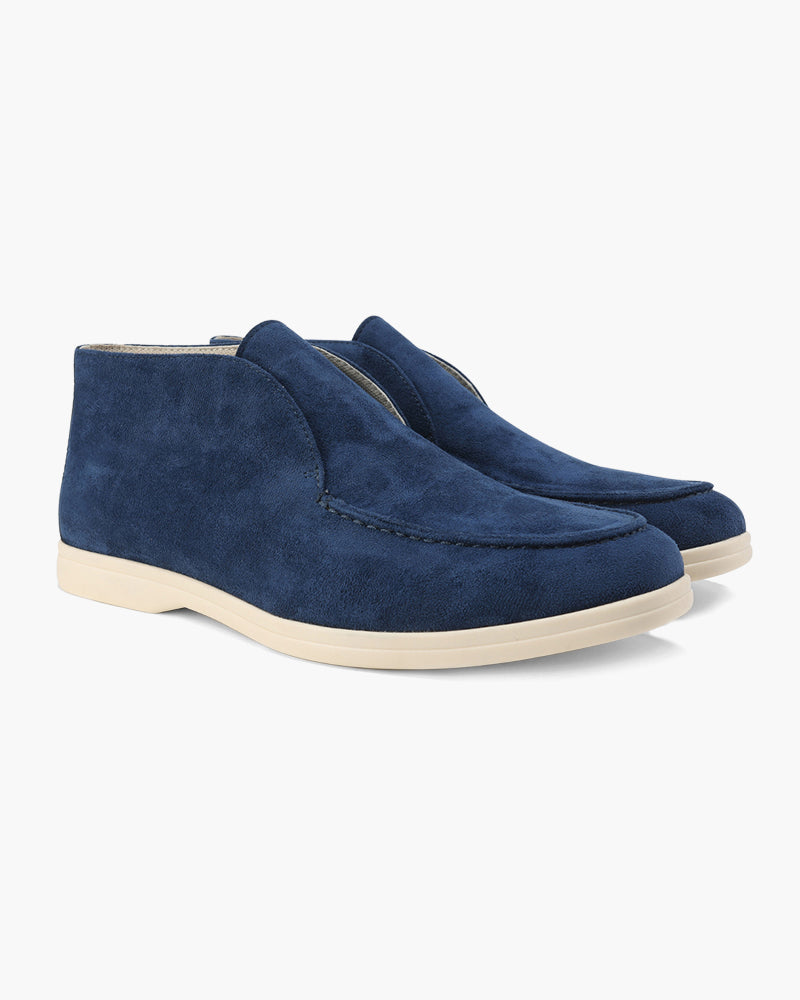 Men's Calf Suede Leather Loafers Slip-On – Full Leather Insole Stitch