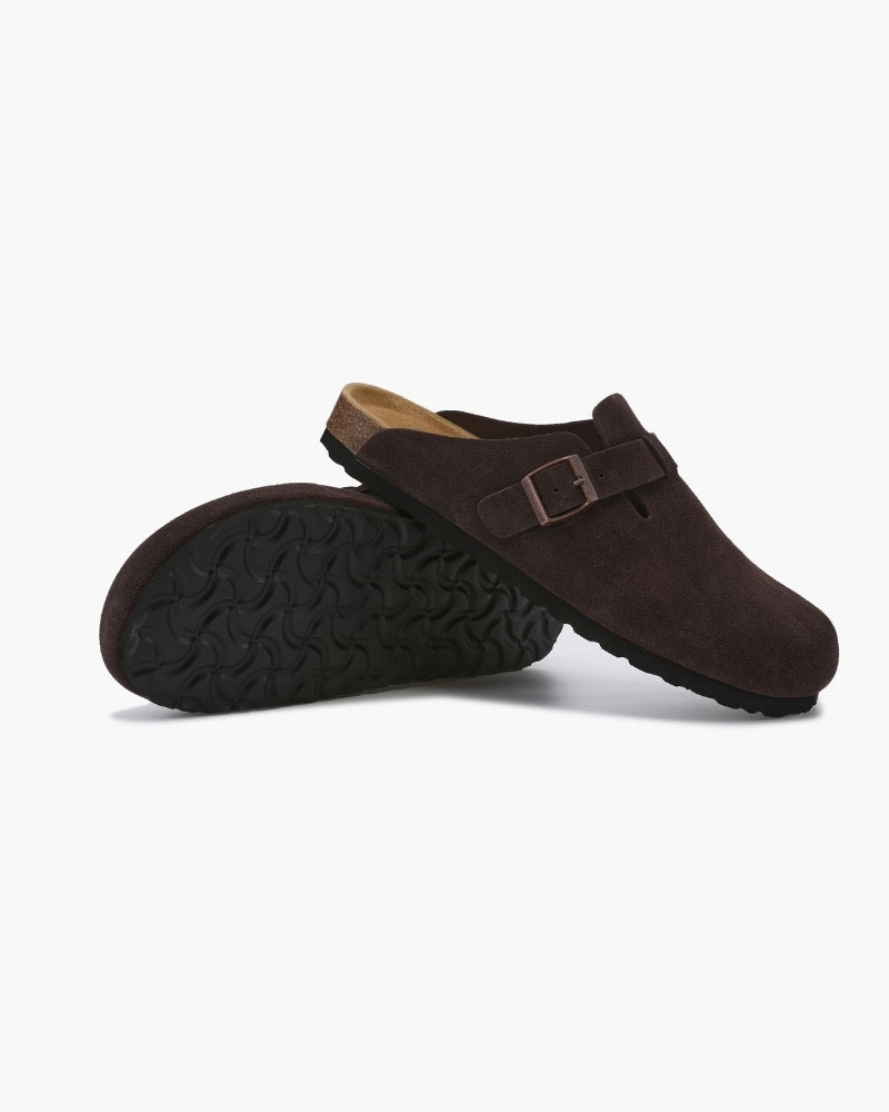 Men's Calf Suede Leather Clogs Slip-On – Comfortable Casual Footwear