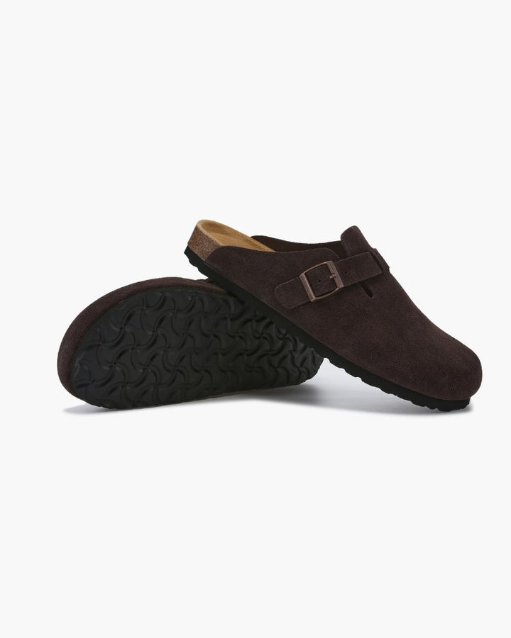 Men's Calf Suede Leather Clogs Slip-On – Comfortable Casual Footwear