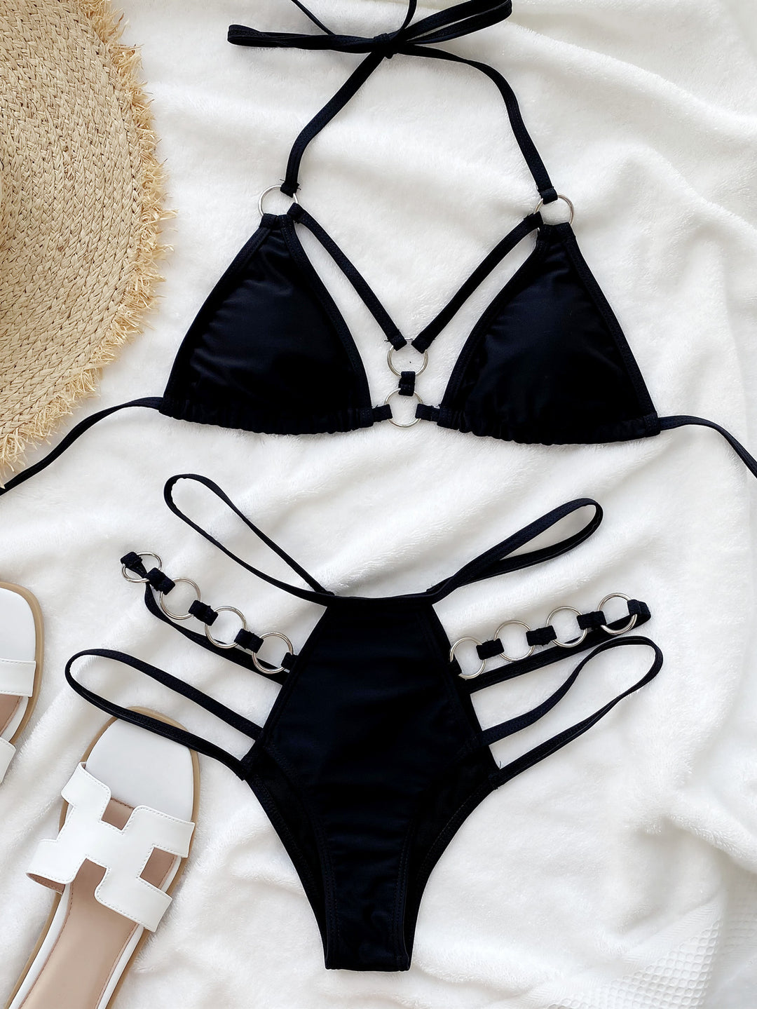 Women's Bikini Set – Solid Color Two-Piece Swimsuit