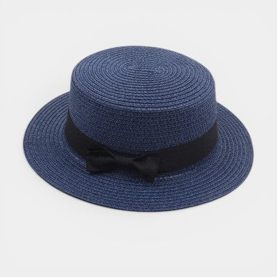 Straw Boater Hat – Women's Structured Ribbon Sun Hat