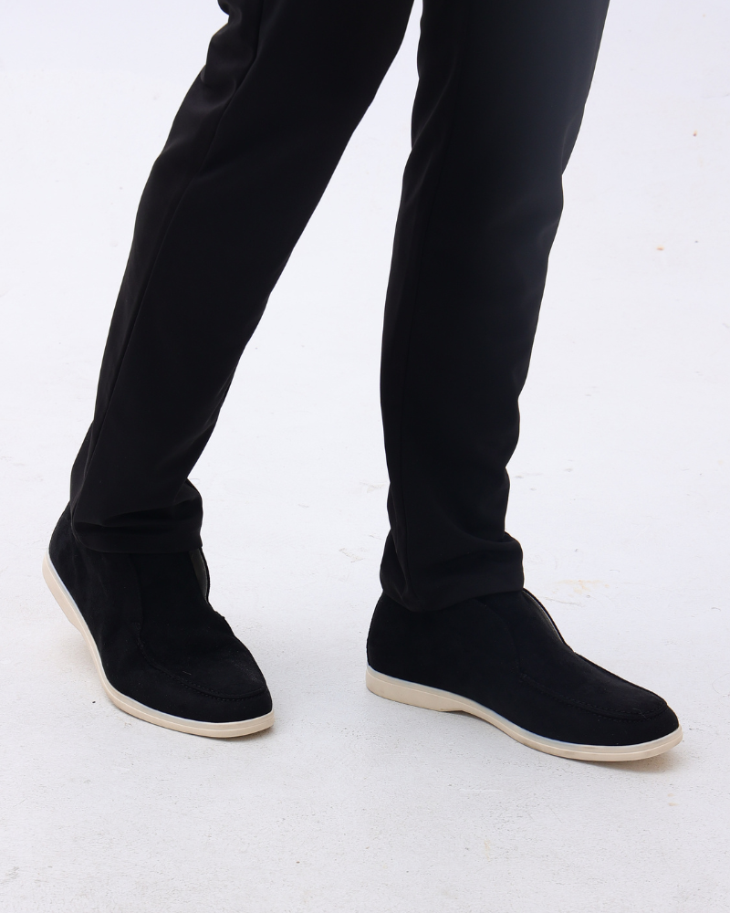 Men's Calf Suede Leather Loafers Slip-On – Full Leather Insole Stitch