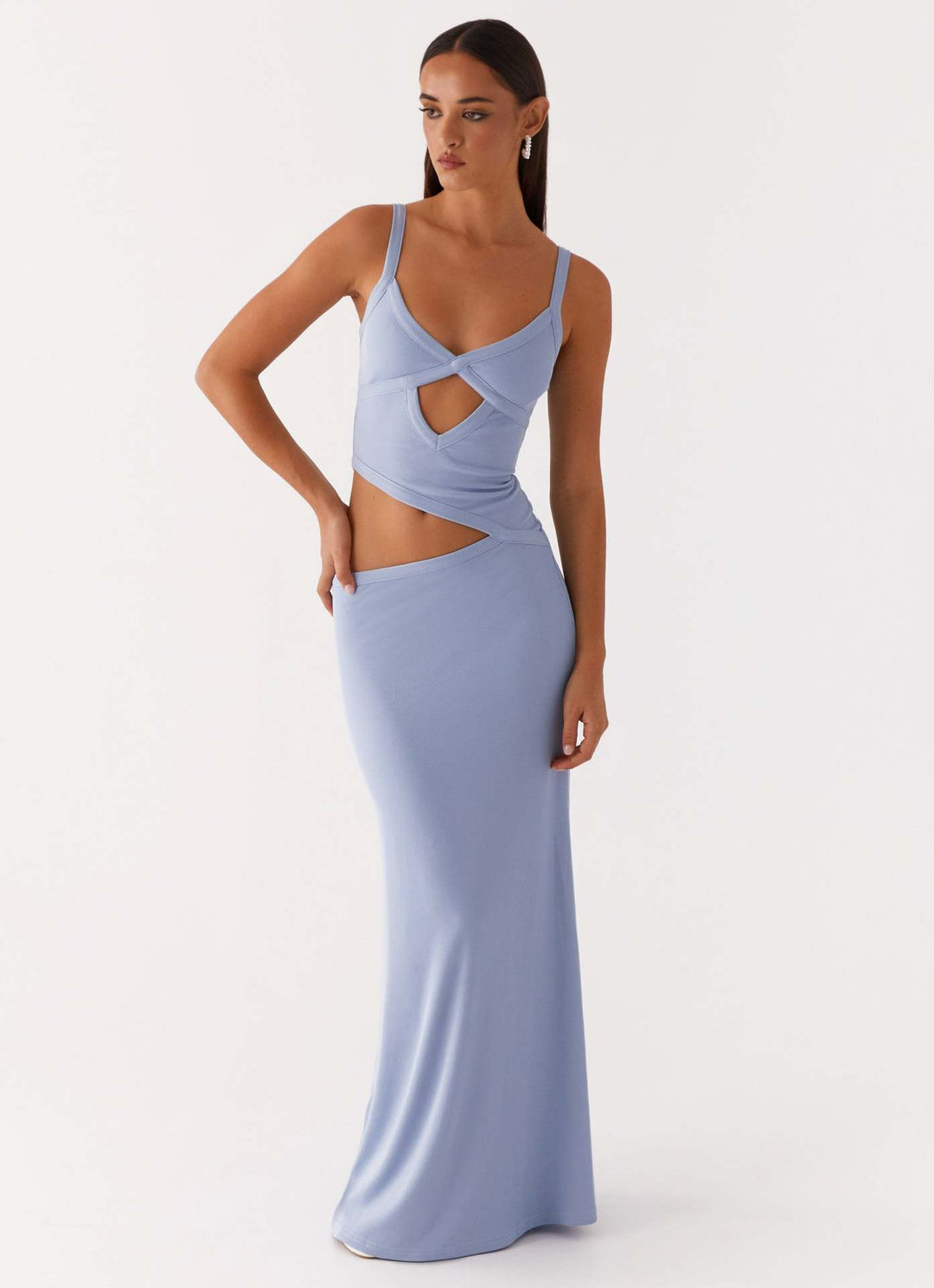 Women's Open Back Maxi Dress Deep V-Neck – Spaghetti Criss-Cross