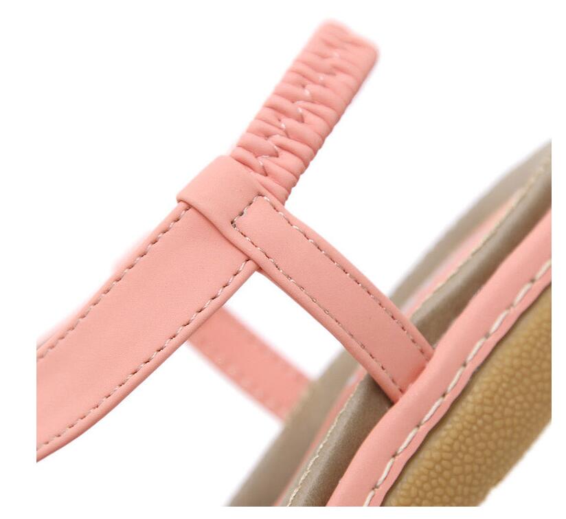 Women's Arch Support Flat Sandals Adjustable T-Strap – Massaging Footbed