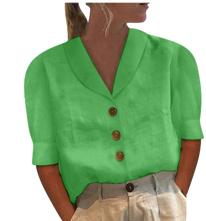 Linen Shirt for Women – Relaxed Fit Lightweight Button-Up