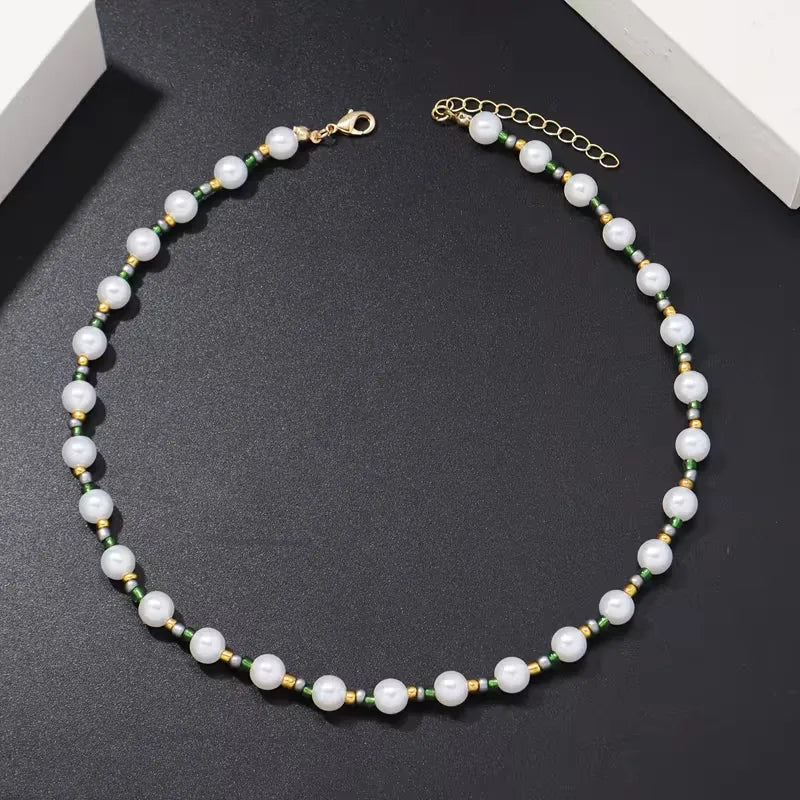 Faux Pearl Beaded Necklace | & Accents | Adjustable
