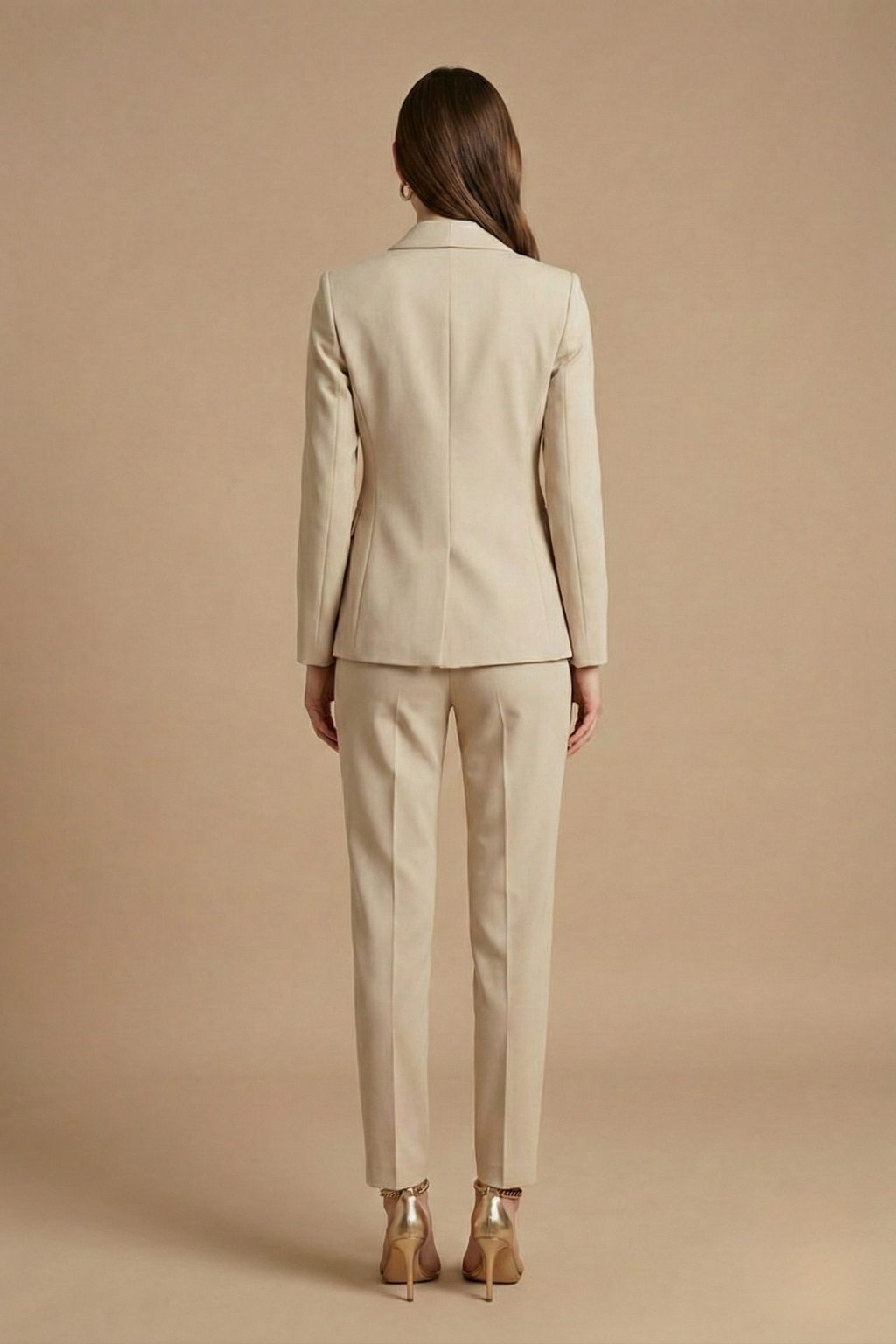 Women's Shawl Lapel Blazer Straight Leg Trousers Suit – Co-Ord Set