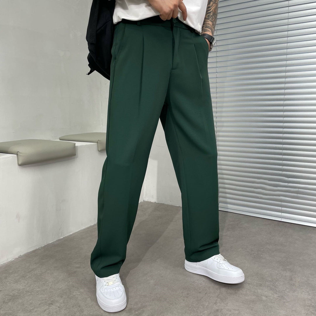 Men's Ice Silk Casual Trousers Loose Fit – Lightweight Summer Straight
