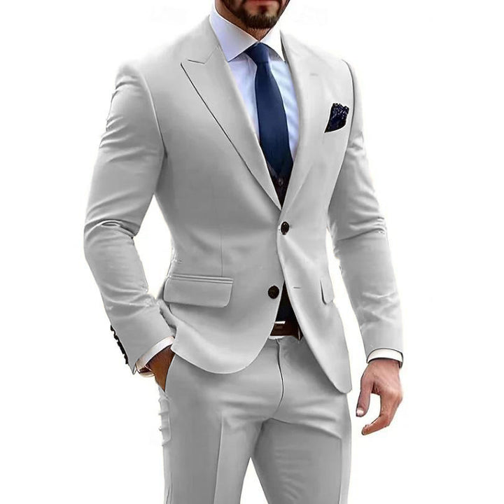 Men's Two Piece Suit – Tailored Textured Structured Formal