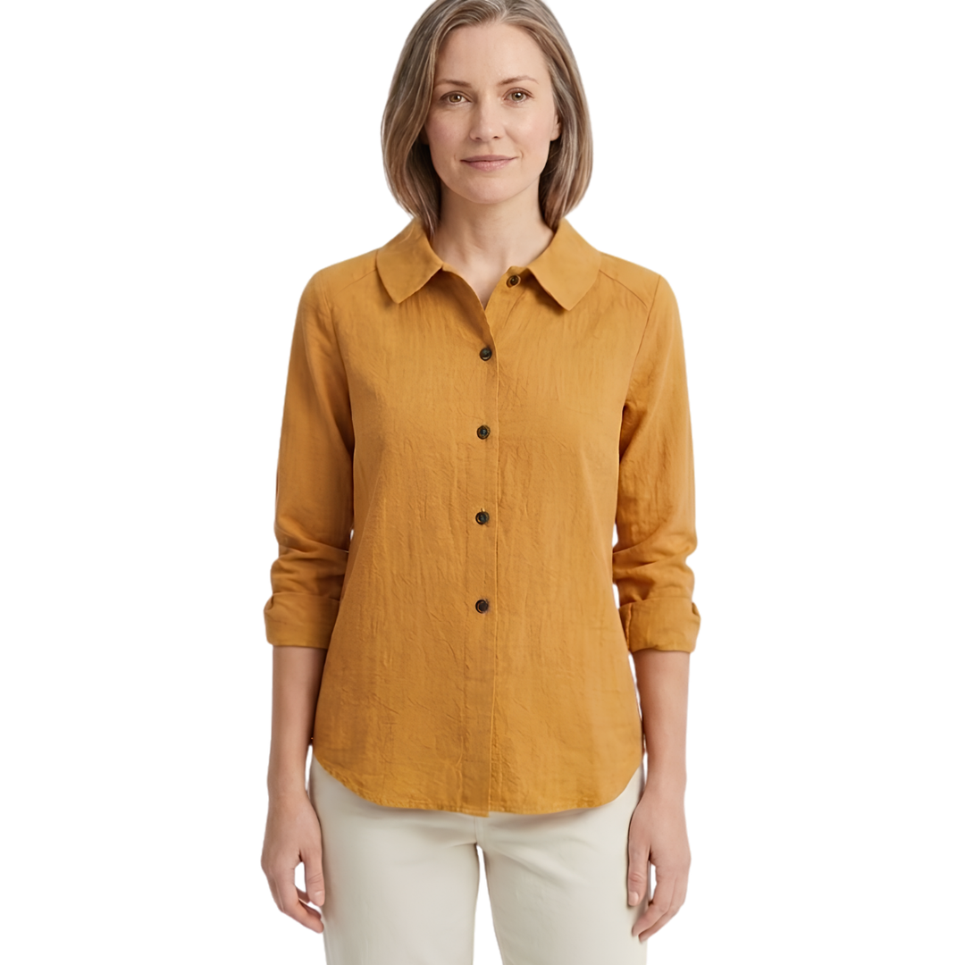 Women's Overshirt Relaxed Fit Shirt Jacket – Contrast Roll-Up Sleeves