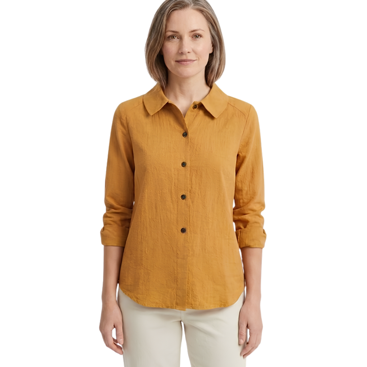 Women's Overshirt Relaxed Fit Shirt Jacket – Contrast Roll-Up Sleeves