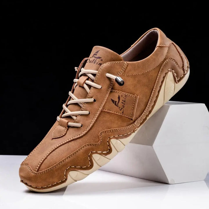 Men's Handmade Premium Leather Sneakers – Wavy Sole Durable Build