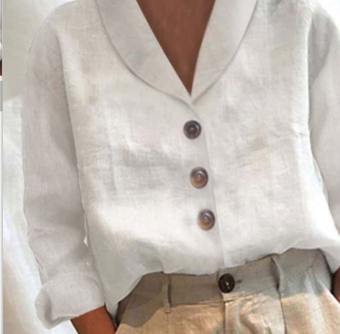 Linen Shirt for Women – Relaxed Fit Lightweight Button-Up