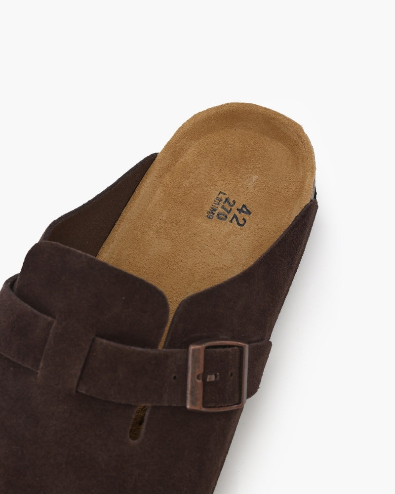 Men's Calf Suede Leather Clogs Slip-On – Comfortable Casual Footwear