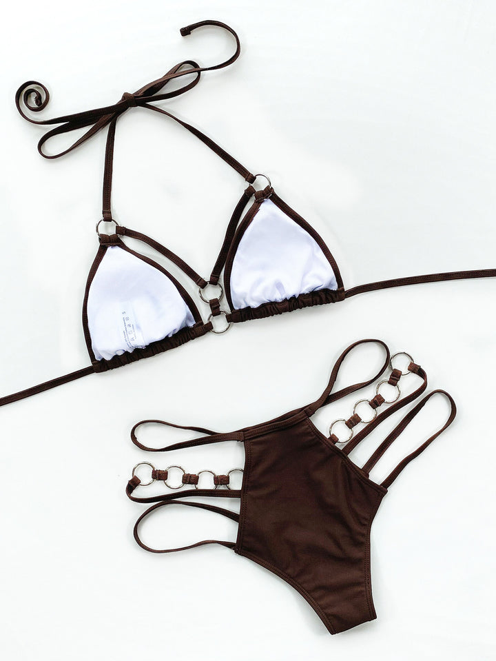 Women's Bikini Set – Solid Color Two-Piece Swimsuit