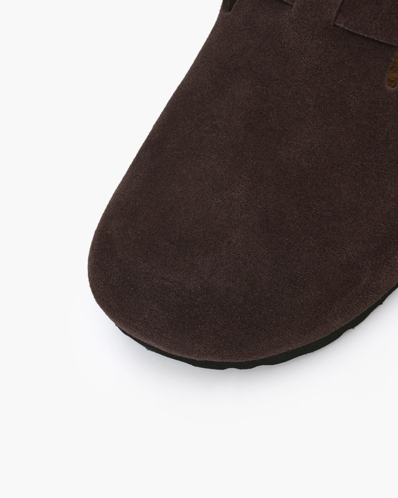 Men's Calf Suede Leather Clogs Slip-On – Comfortable Casual Footwear