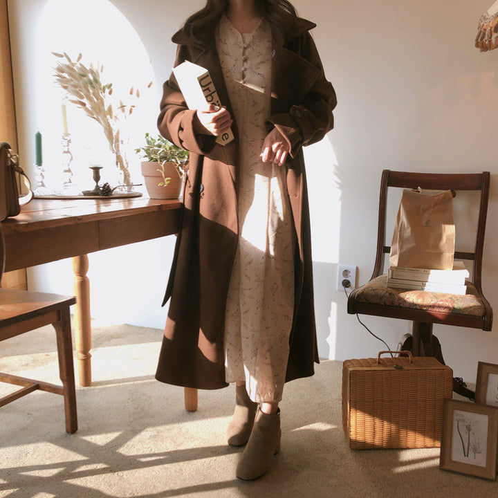 Floral Chiffon Long Sleeve Dress – Lightweight Flowing Silhouette