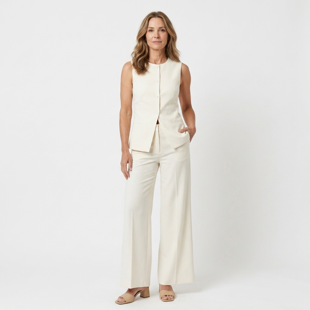 Two Piece Set Women – Wide-Leg Trouser & Sleeveless Top