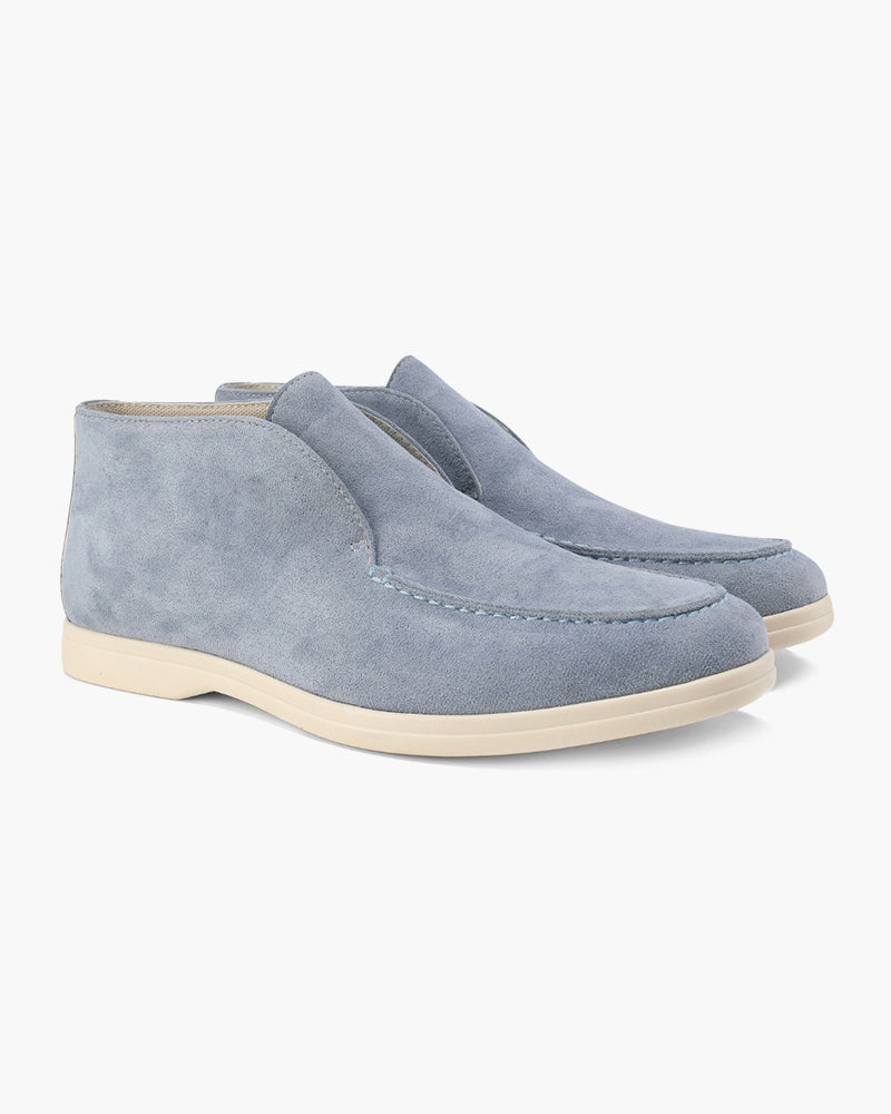 Men's Calf Suede Leather Loafers Slip-On – Full Leather Insole Stitch