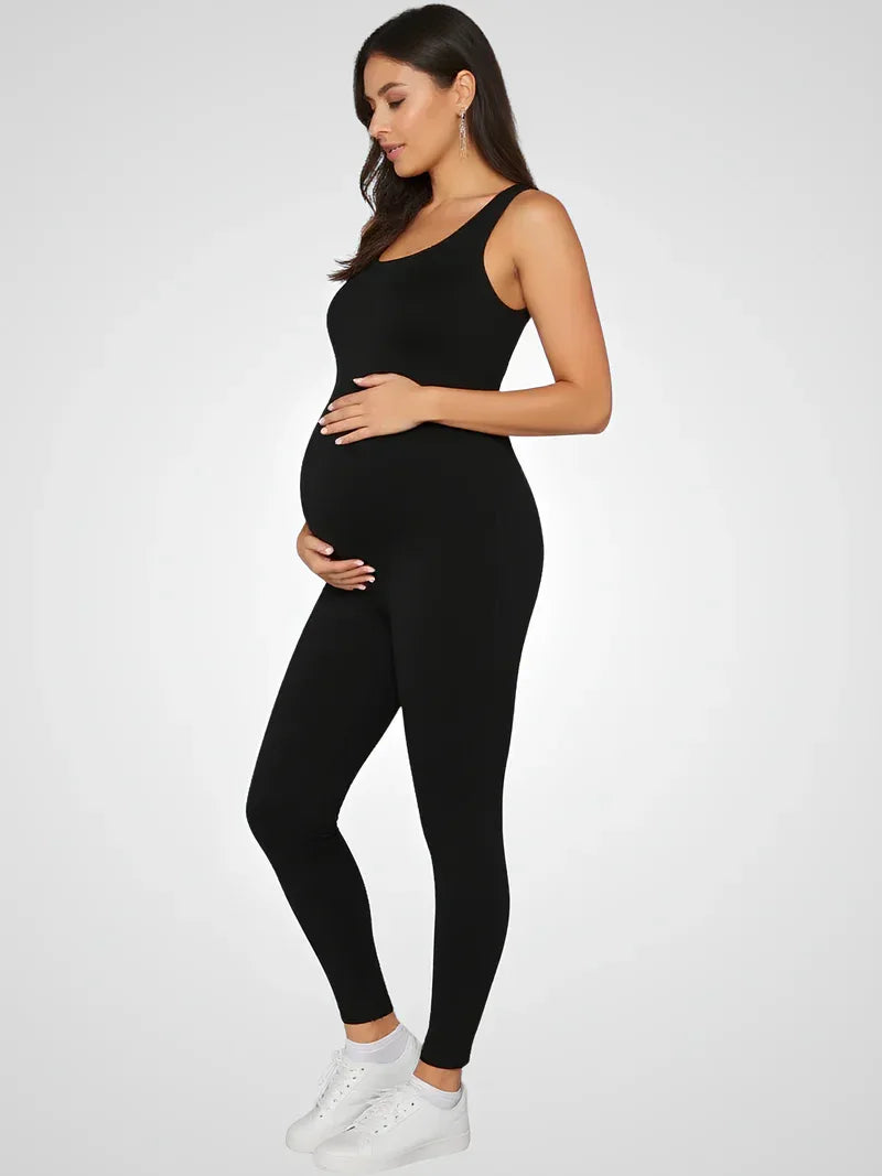 Maternity Sleeveless Jumpsuit – Full-Length Stretch Fit