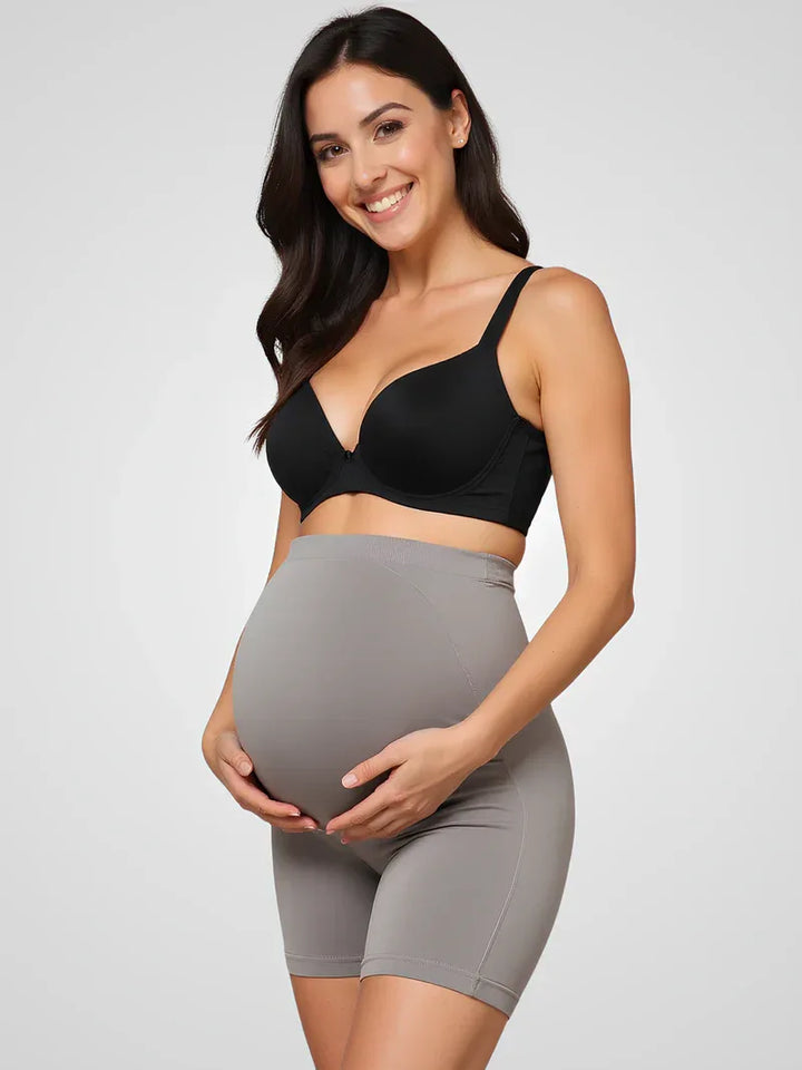 Maternity Shorts – High-Waist Bump Support Mid-Thigh Stretch