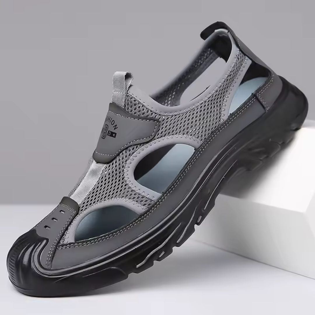 Men's Closed Toe Trekking Sandals – Breathable Mesh Grip Sole