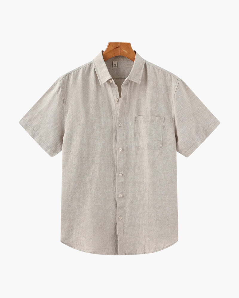 Men's Linen Short Sleeve Shirt – Relaxed Straight Fit
