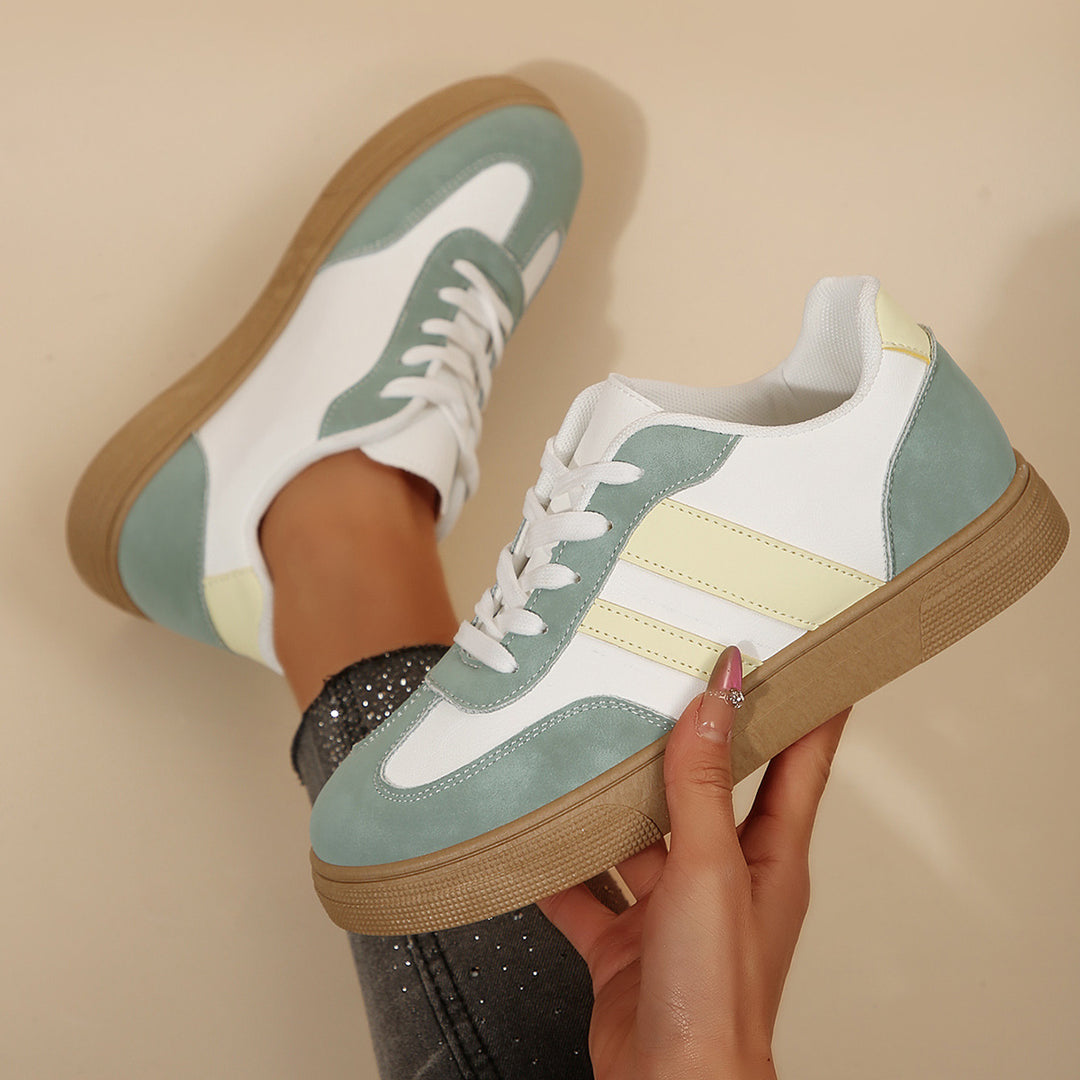 Women's Orthopedic Retro Sneakers Round Toe Lace-Up – Leather