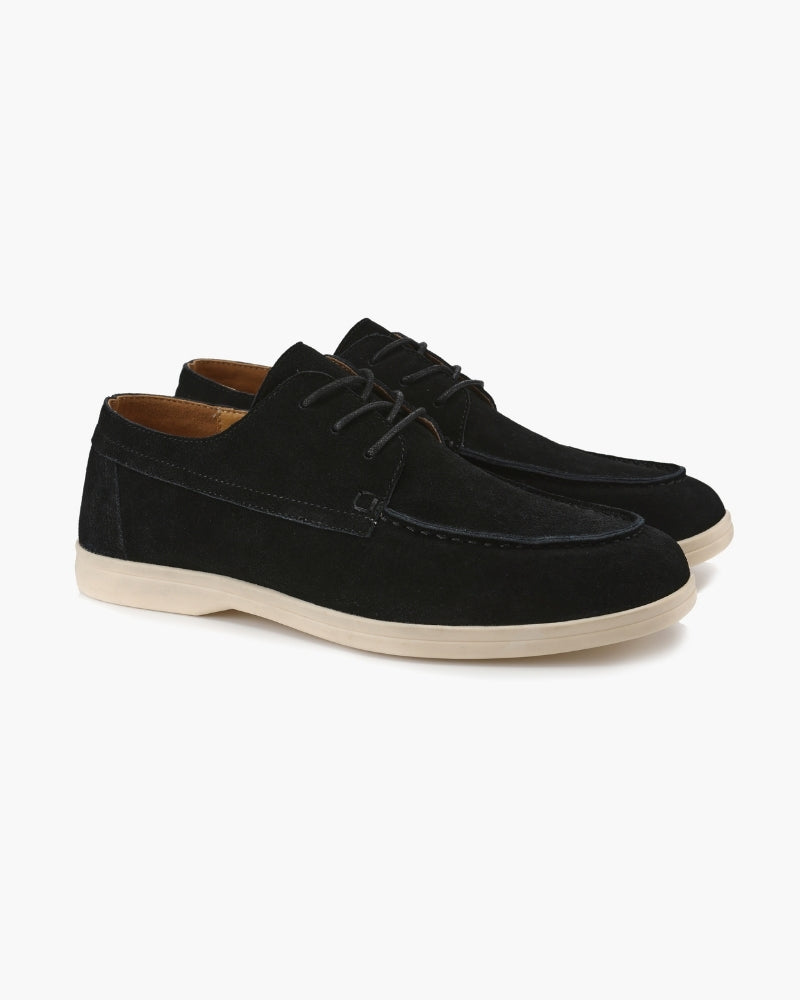 Men's Premium Suede Lace-Up Shoes – Lightweight Cushioned Dress Shoe