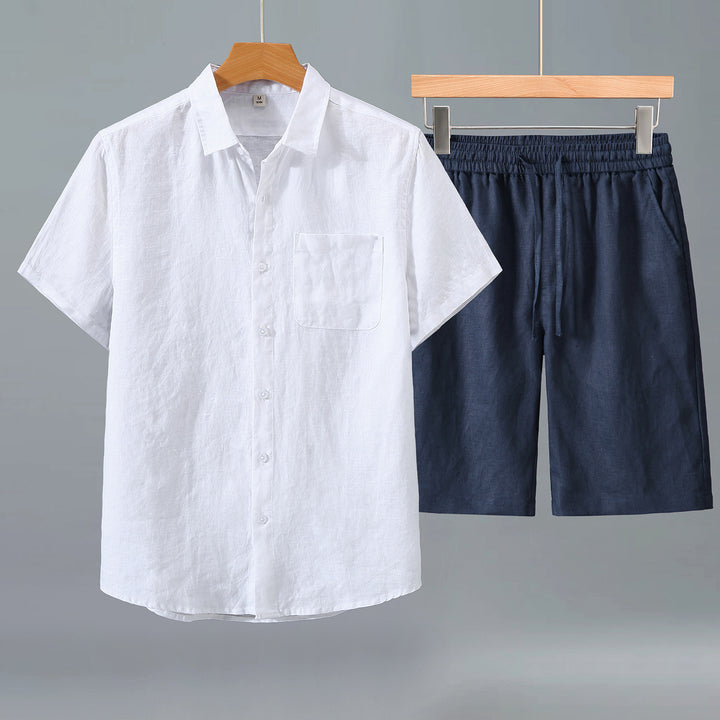 Men's Linen Shirt & Shorts Set – Relaxed Oversized Lightweight